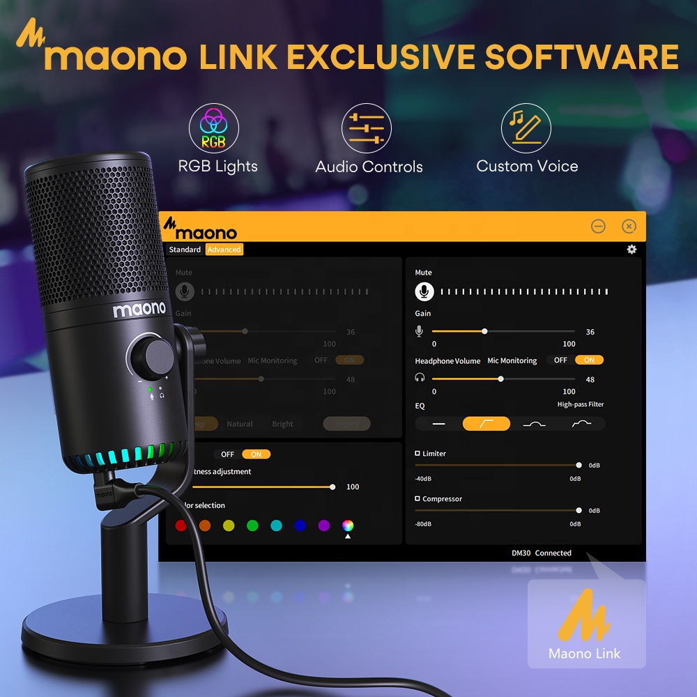 Microphone de jeu RGB programm - Pc Gaming Youtuber avis et prix