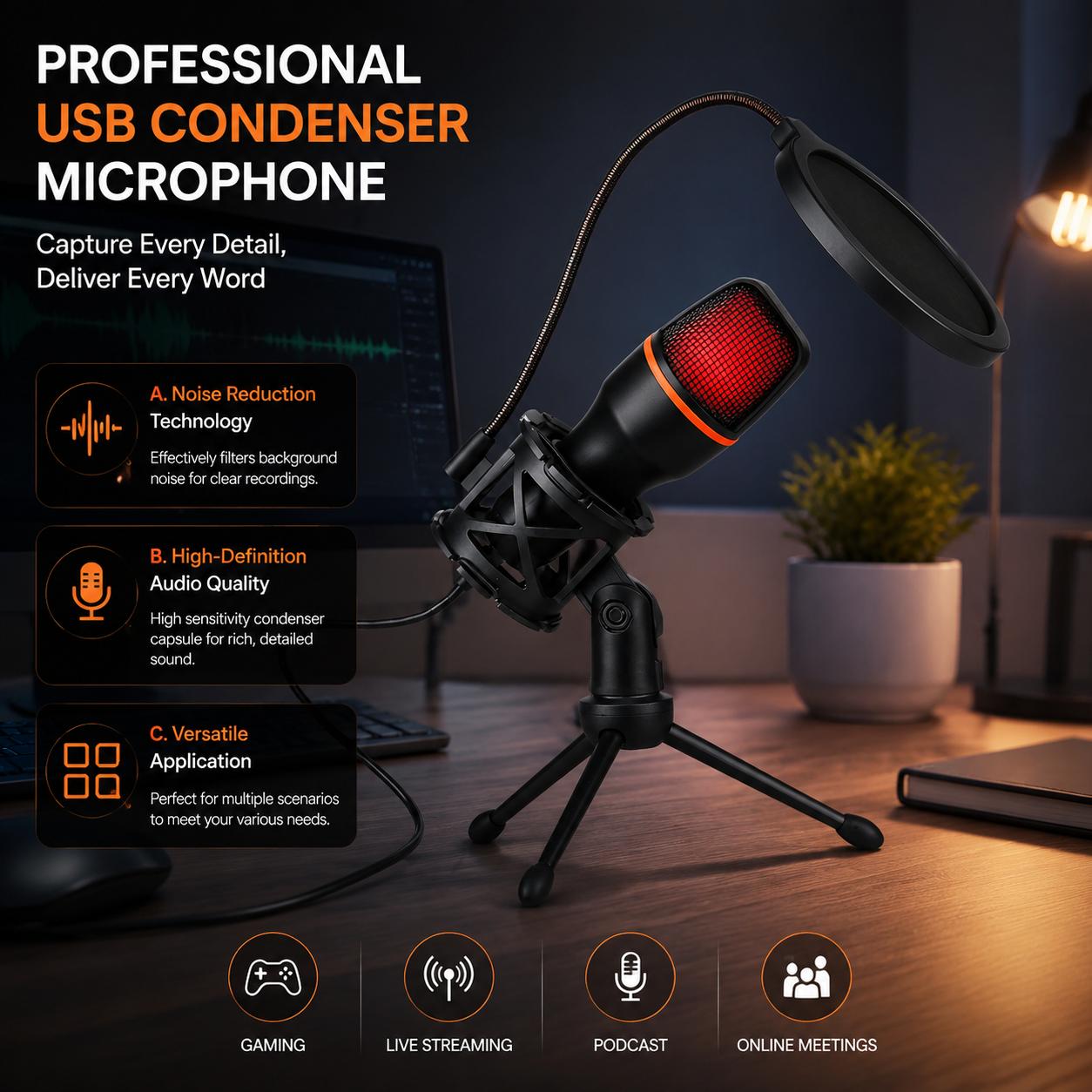 Kit de microphone à condensate - Pc Gaming Youtubers avis et prix